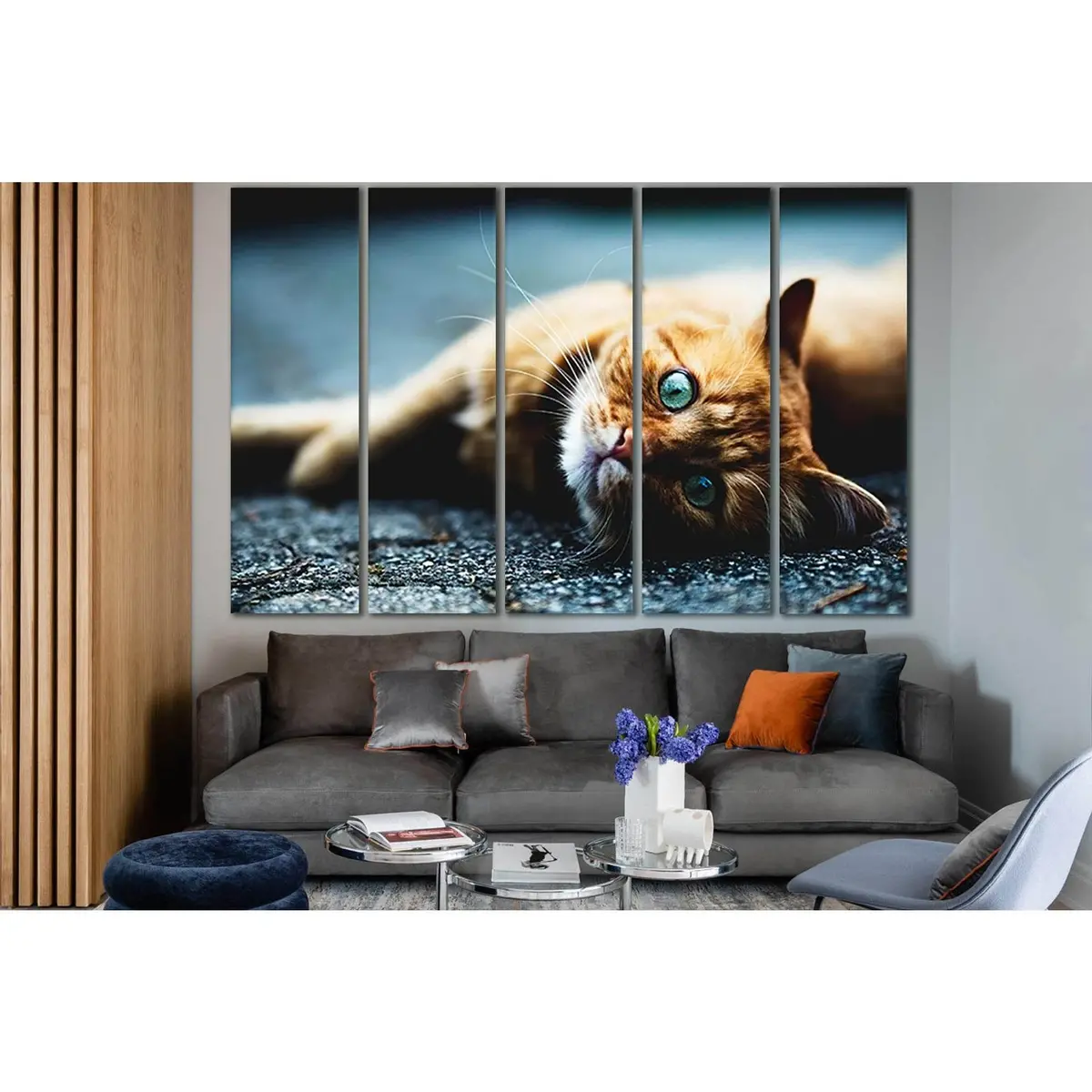 Premium Ginger Cat Canvas Wall Art №SL1026 – Ready-to-Hang Decor