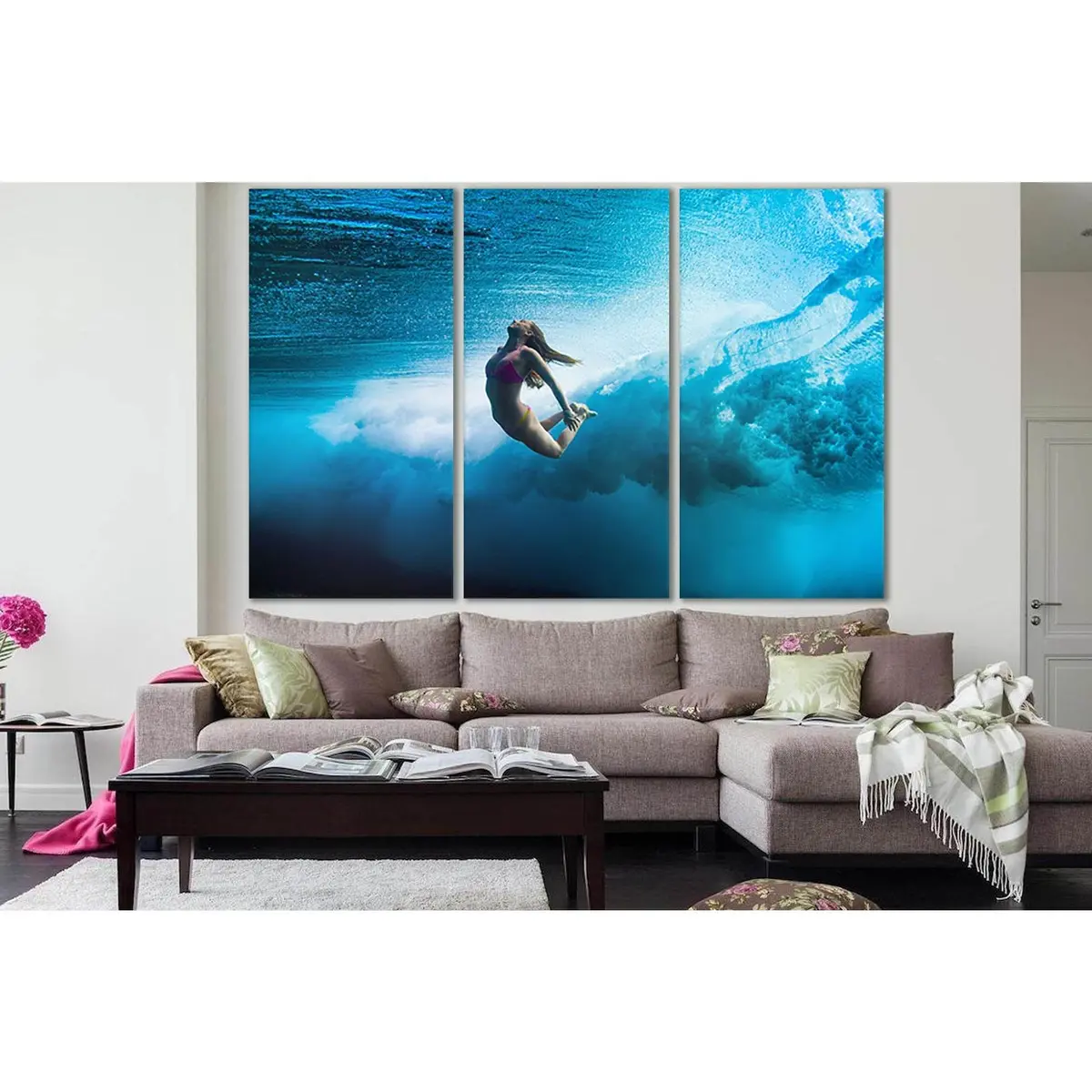 Beautiful Girl Under The Waves №Sl946 Ready To Hang Canvas Print 5