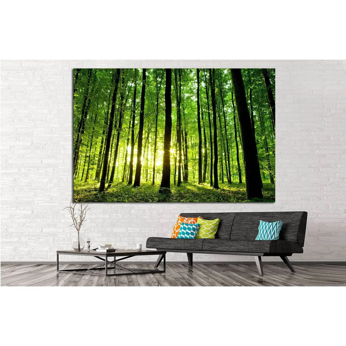 Beautiful Green Forest №20 Ready To Hang Canvas Print 3