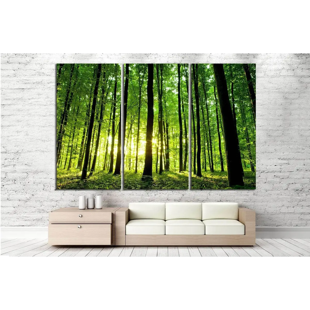 Beautiful Green Forest №20 Ready To Hang Canvas Print 2