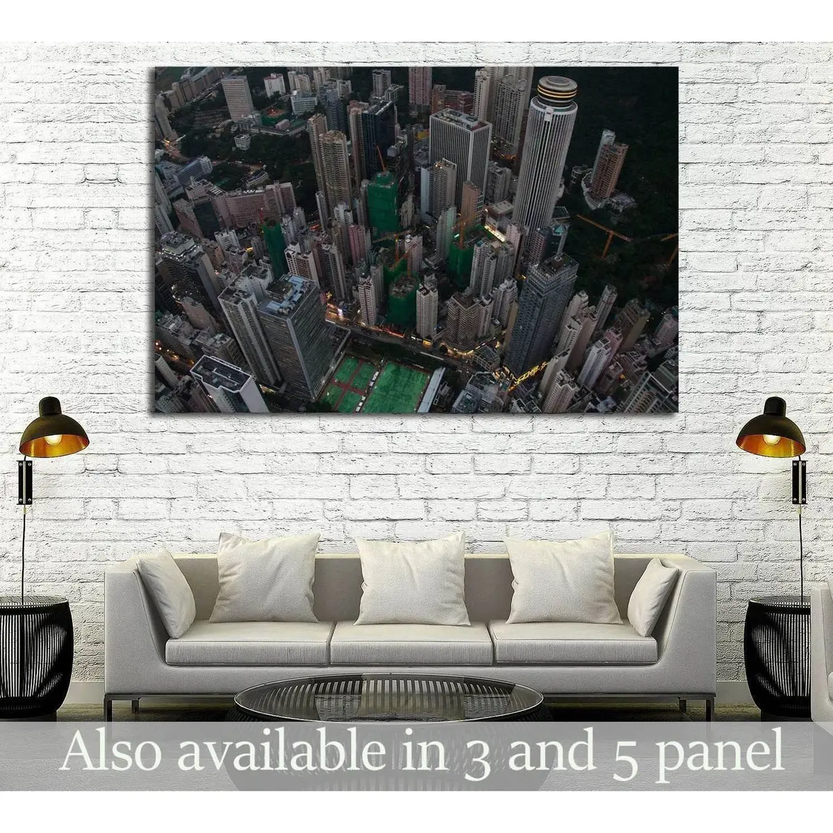 Beautiful Hong Kong Skyline In China №2168 Ready To Hang Canvas Print 1