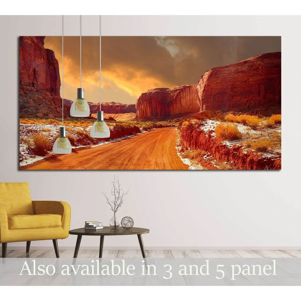 Beautiful Image Of The Road Through Monument Valley In Winter №1965 Ready To Hang Canvas Print 1