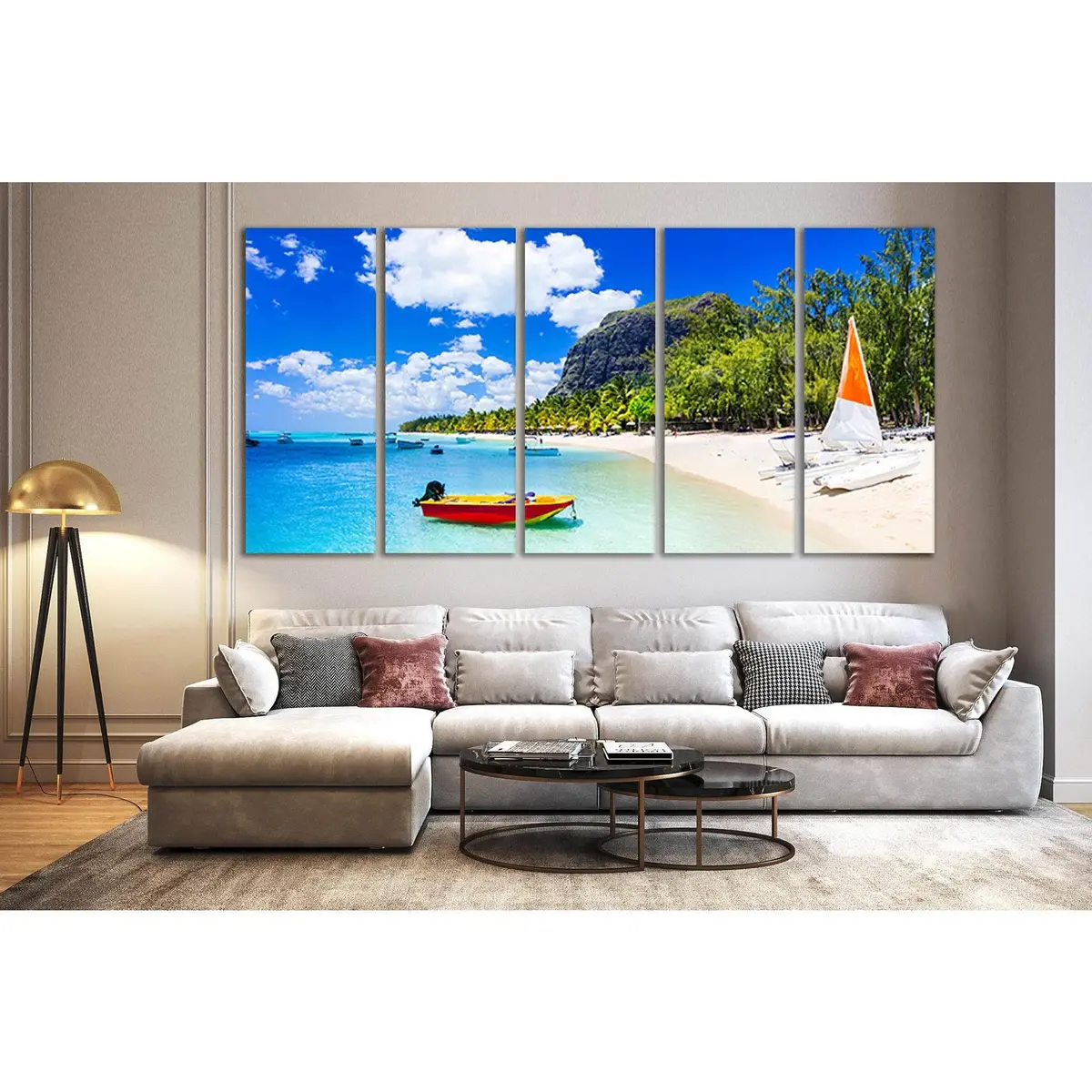 Stunning Mauritius Island Canvas Print – Sl65, Pre-Installed Hanging Hardware - Image 3
