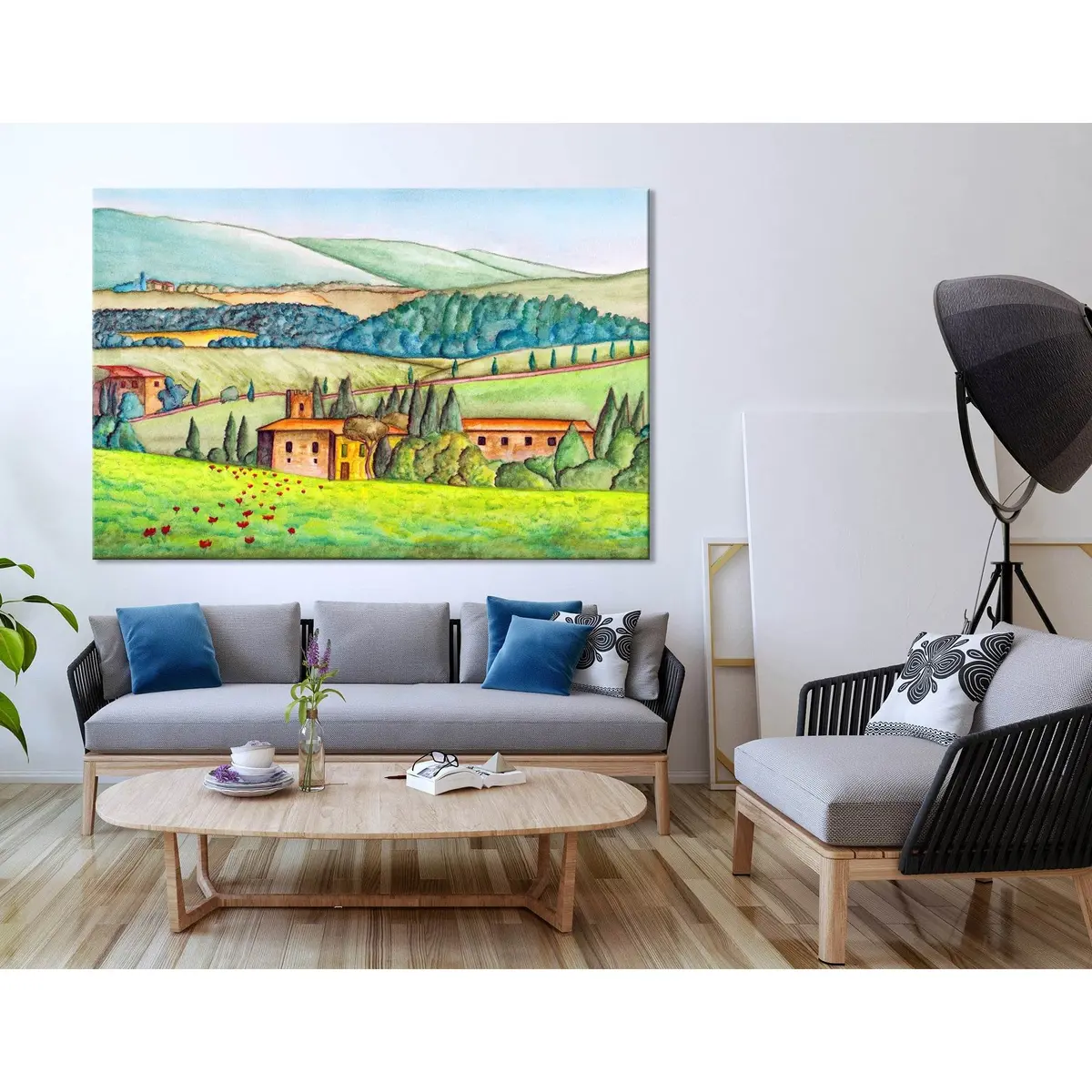 Beautiful Italian Country Landscape №04223 Ready To Hang Canvas Print 3