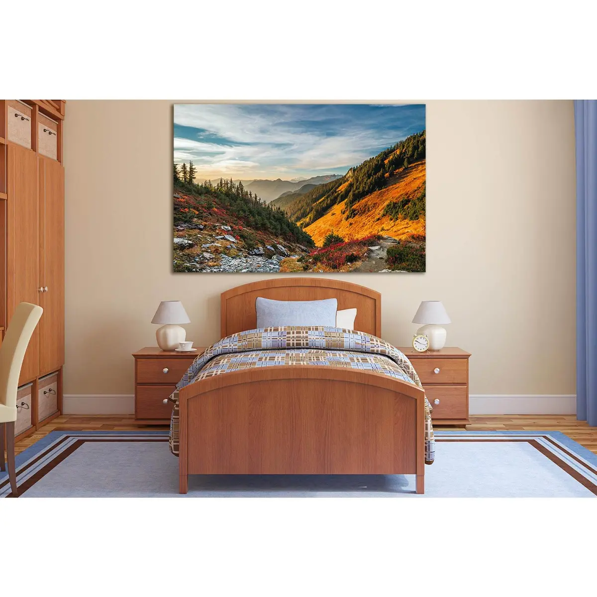 Beautiful Landscape Autumn Tree Mountains №Sl1479 Ready To Hang Canvas Print 1