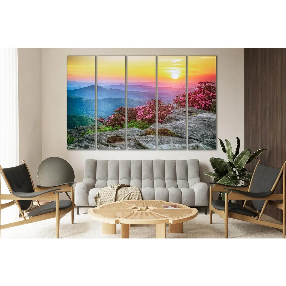 Sunset Over Rolling Hills Canvas Wall Art №SL229 – Premium Ready-to-Hang Print - Image 3