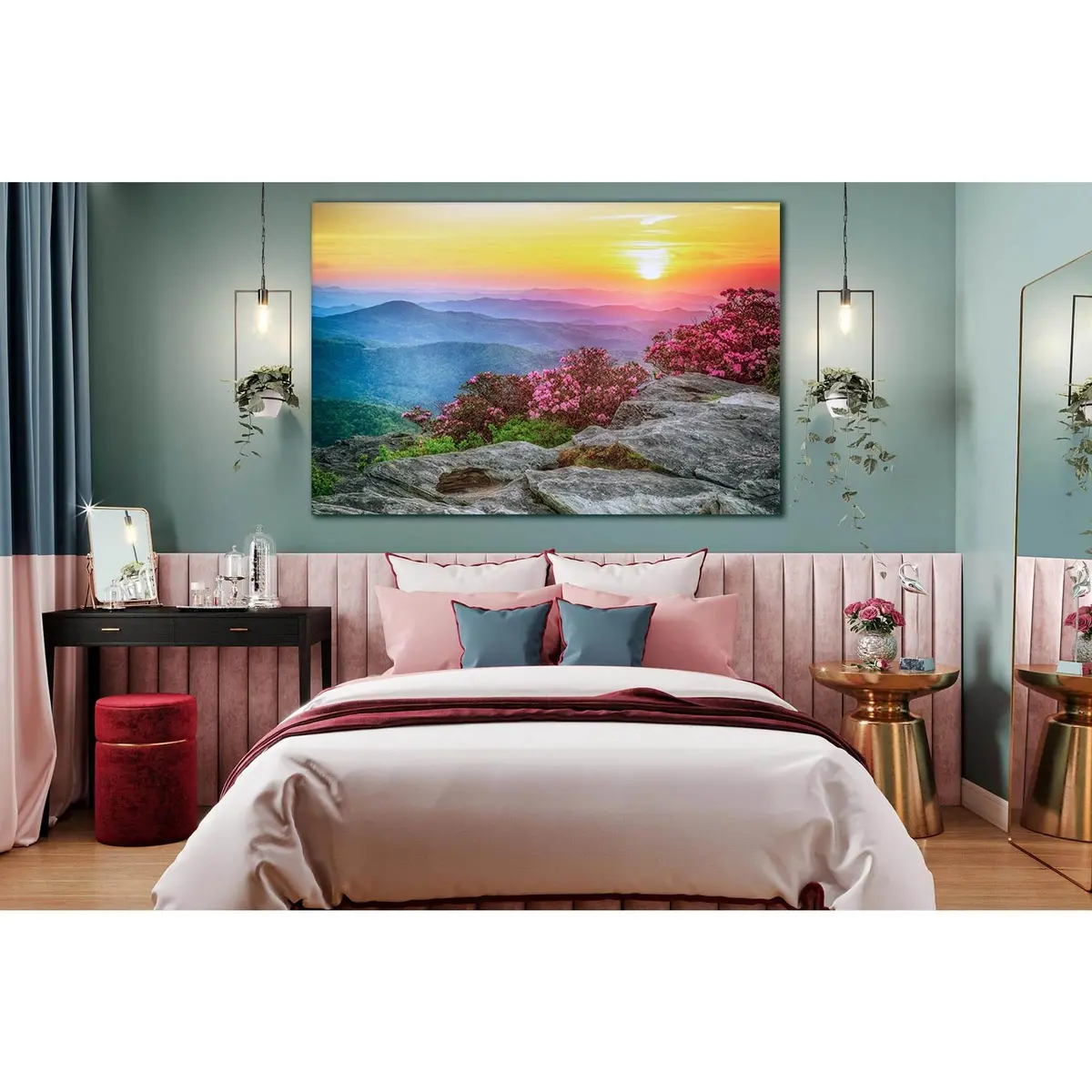 Beautiful Landscape Hills And Sunset №Sl229 Ready To Hang Canvas Print 1