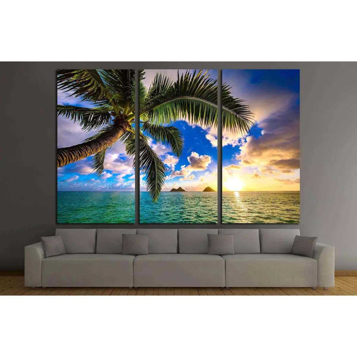 Beautiful Lanikai, Kailua Sunrise In Hawaii №2527 Ready To Hang Canvas Print 5