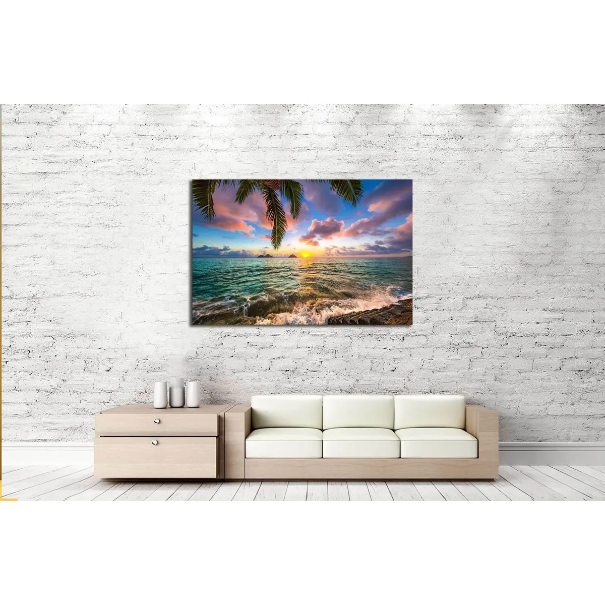 Beautiful Lanikai, Kailua Sunrise In Hawaii №3072 Ready To Hang Canvas Print 3