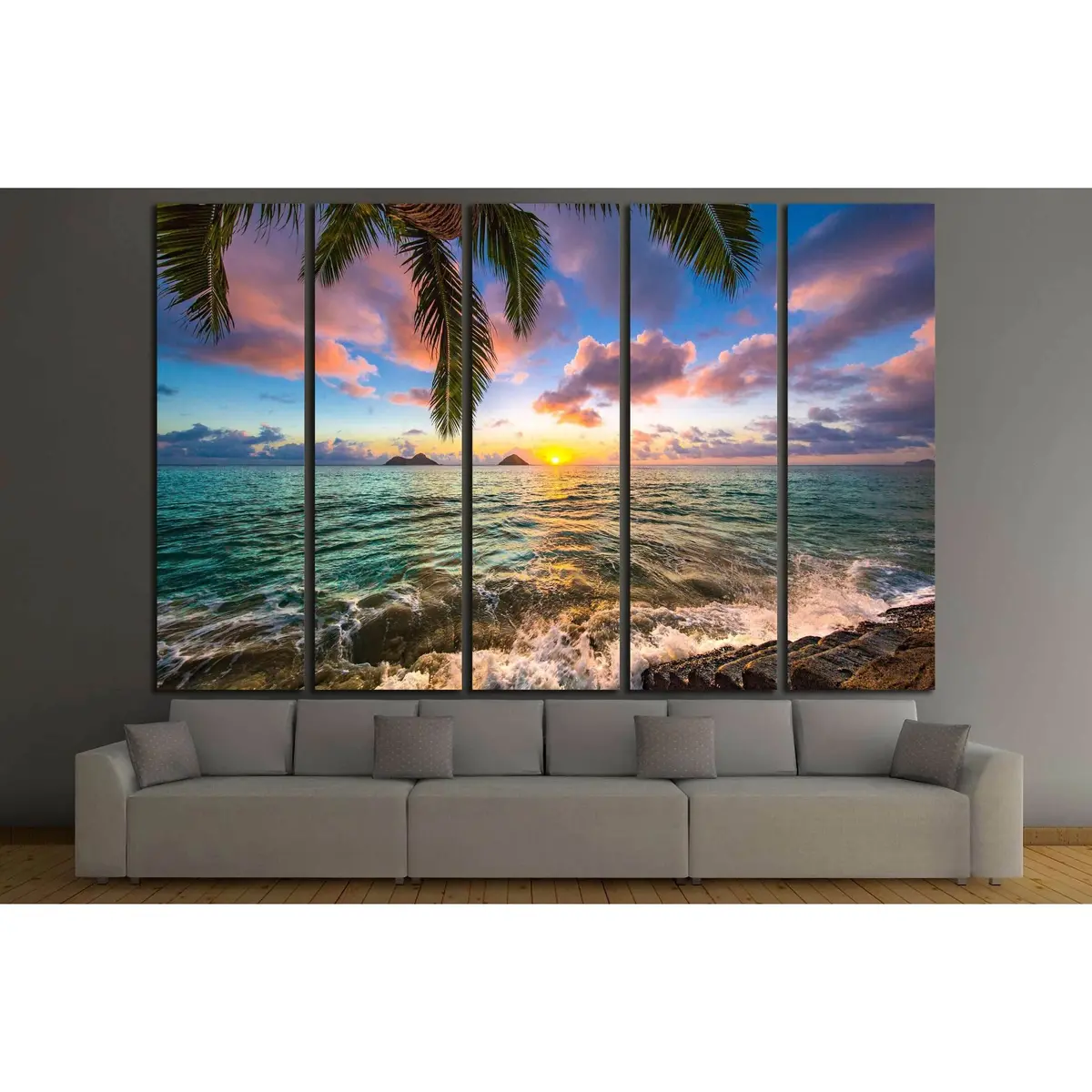 Stunning Lanikai Beach Sunrise Canvas Art Print – Ready-to-Hang Wall Decor - Image 3