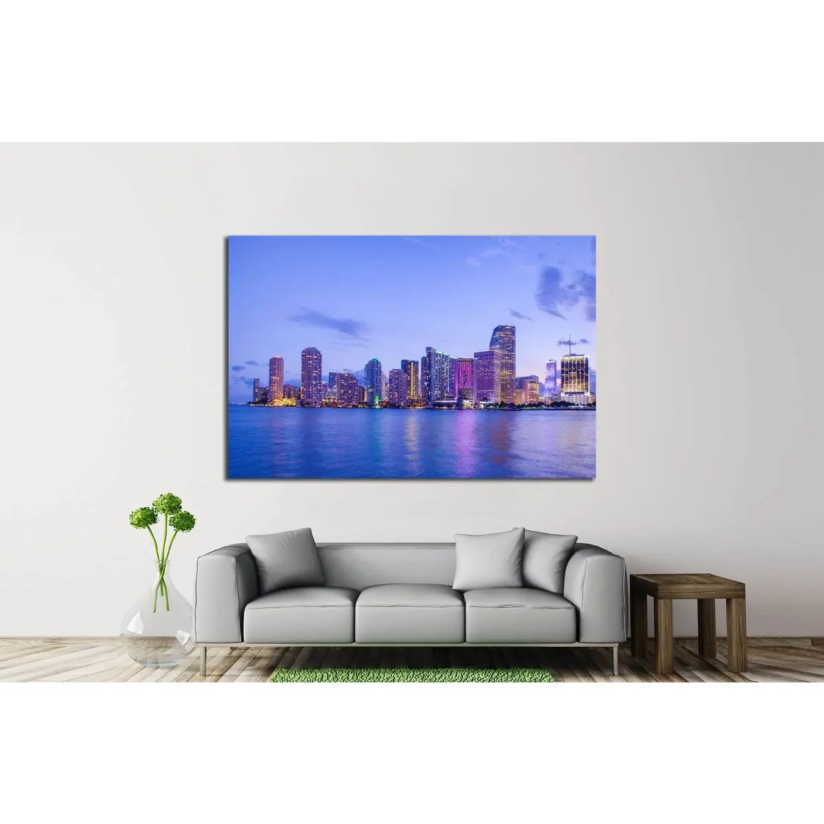 Beautiful Miami Florida Skyline №1107 Ready To Hang Canvas Print 3