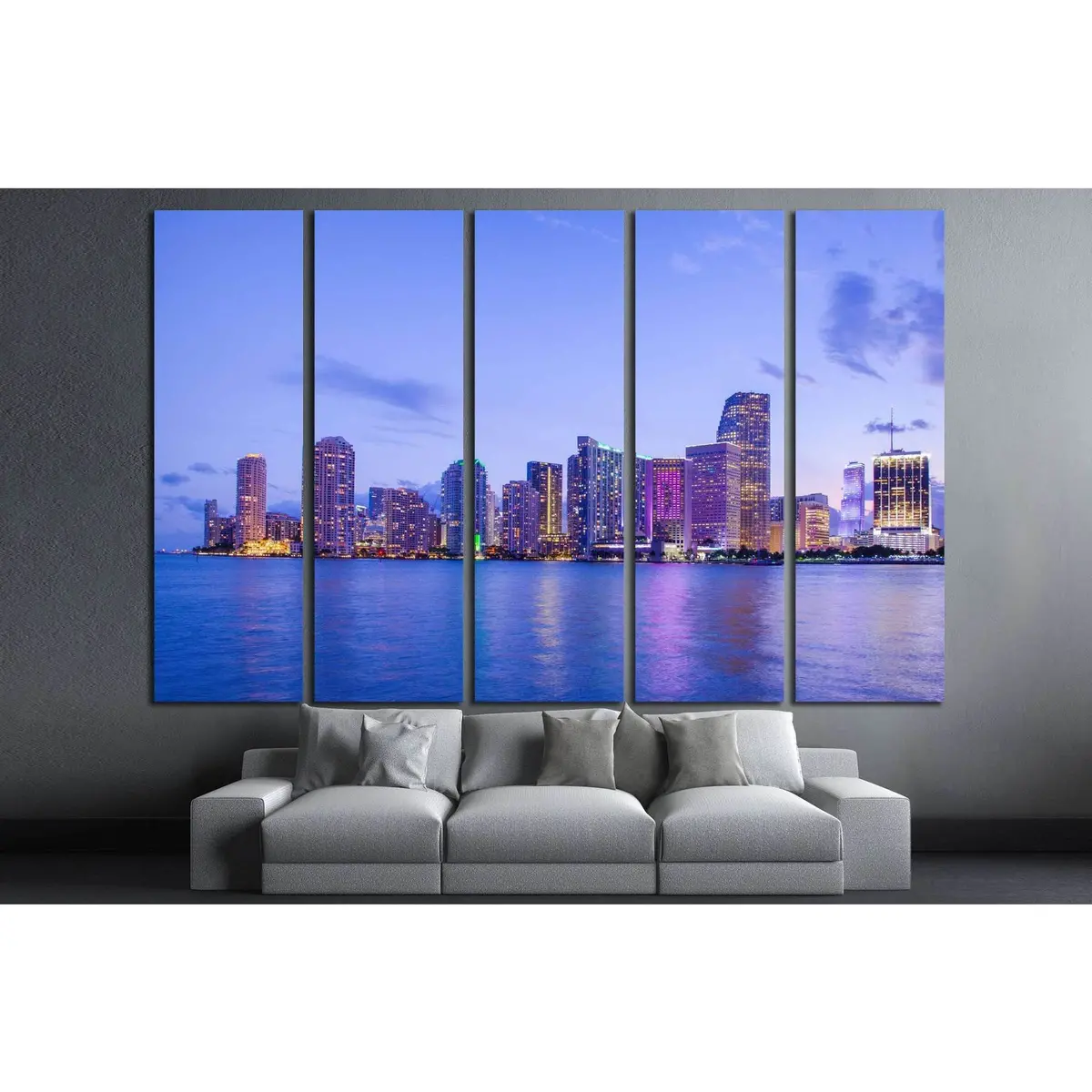 Stunning Miami Skyline Canvas Art Print №1107 – Ready to Hang - Image 3