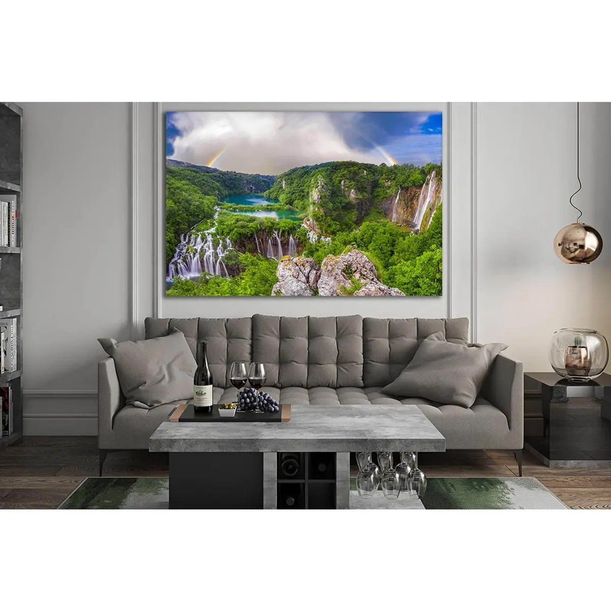 Beautiful Morning Over Waterfalls №Sl494 Ready To Hang Canvas Print 2