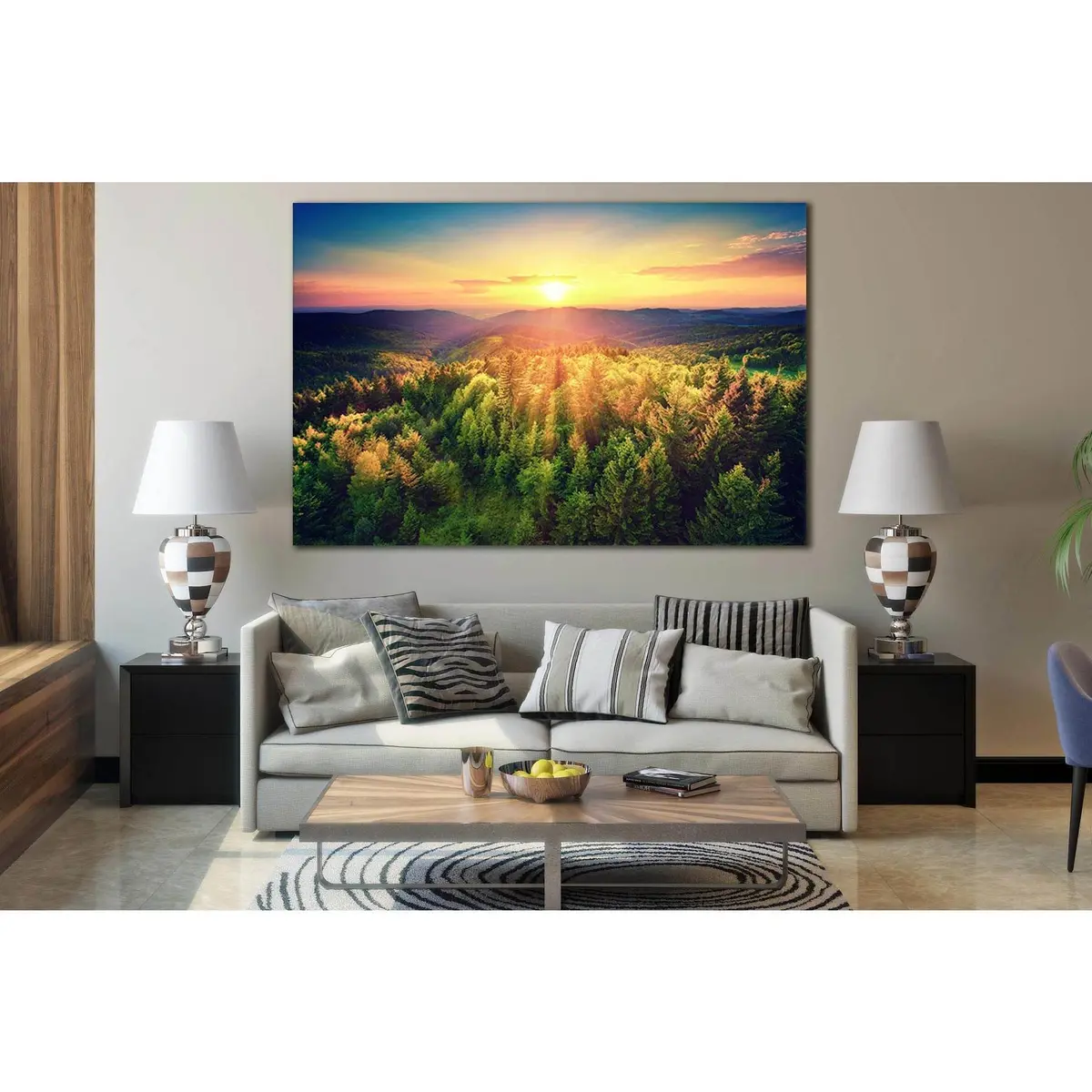 Beautiful Mountain Landscape At Sunset №Sl293 Ready To Hang Canvas Print 2