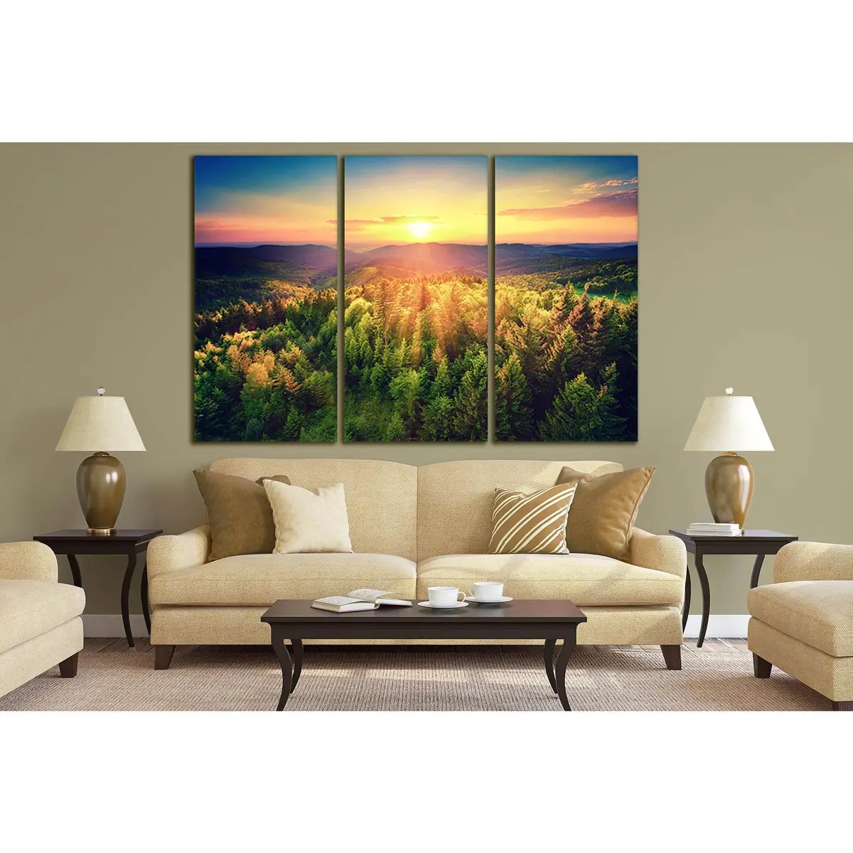 Beautiful Mountain Landscape At Sunset №Sl293 Ready To Hang Canvas Print 5