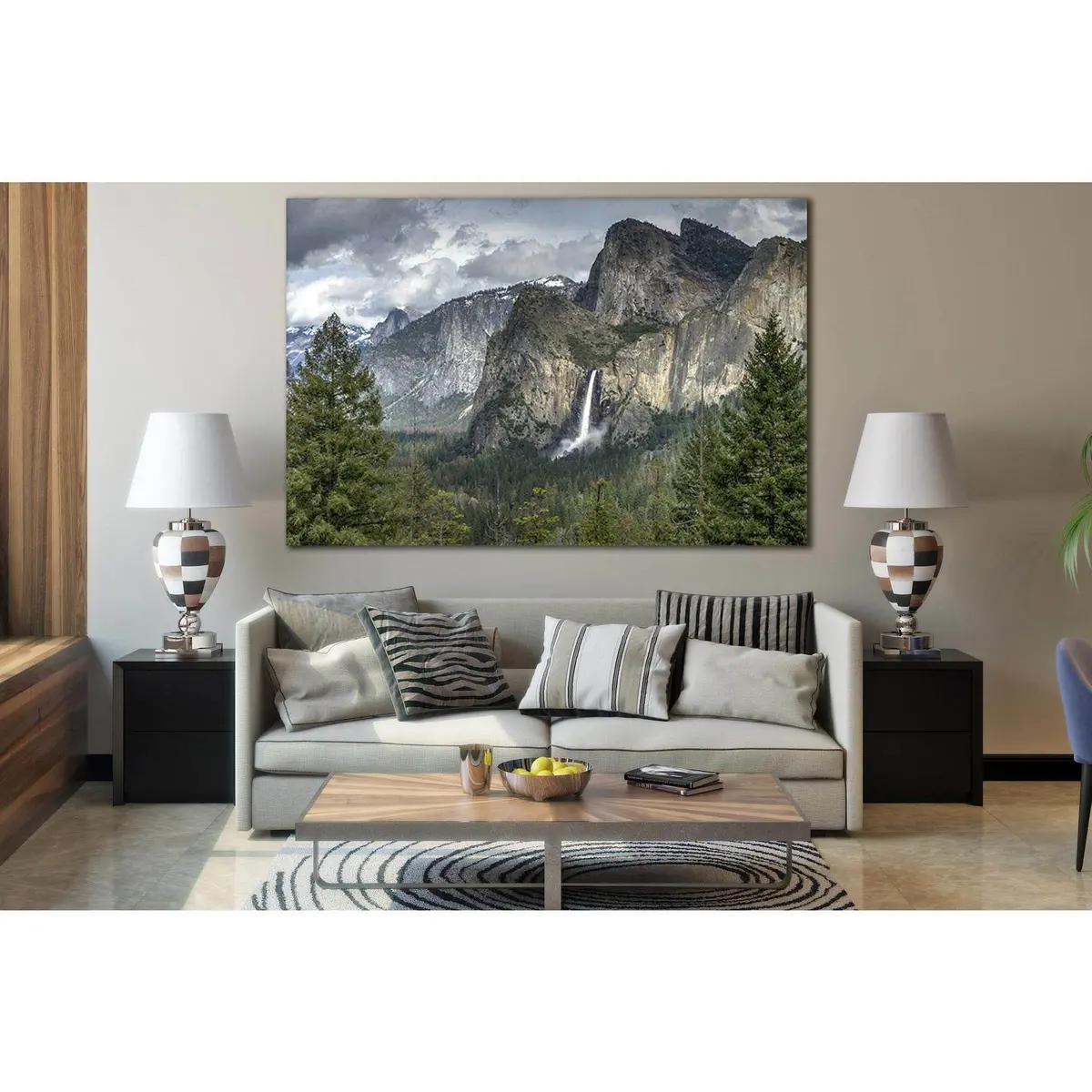 Beautiful Mountain Waterfall №Sl443 Ready To Hang Canvas Print 2