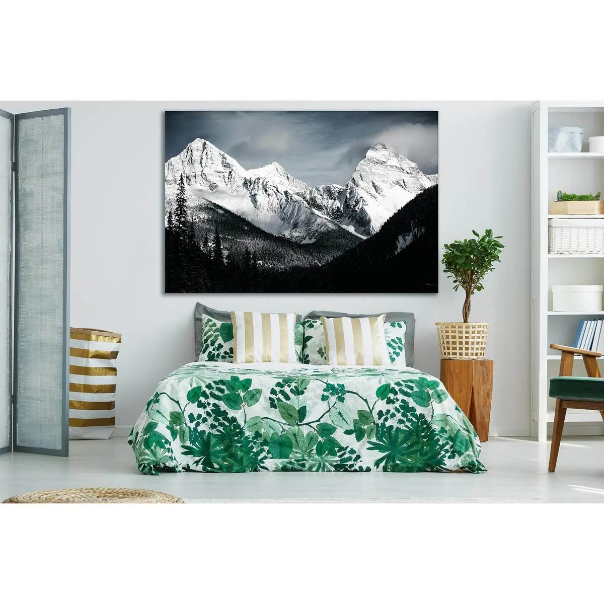 Beautiful Mountains In Winter Black And White №Sl857 Ready To Hang Canvas Print 2