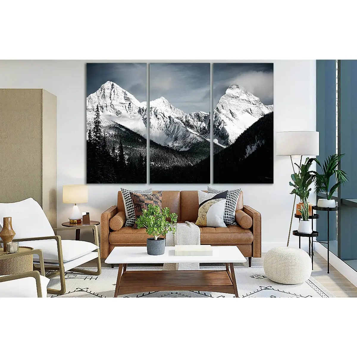 Beautiful Mountains In Winter Black And White №Sl857 Ready To Hang Canvas Print 5