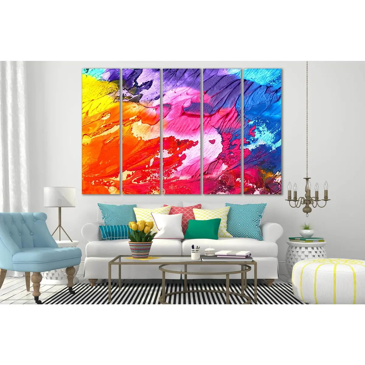 Vibrant Abstract Oil Painting #SL569 – Premium Ready-to-Hang Canvas Art