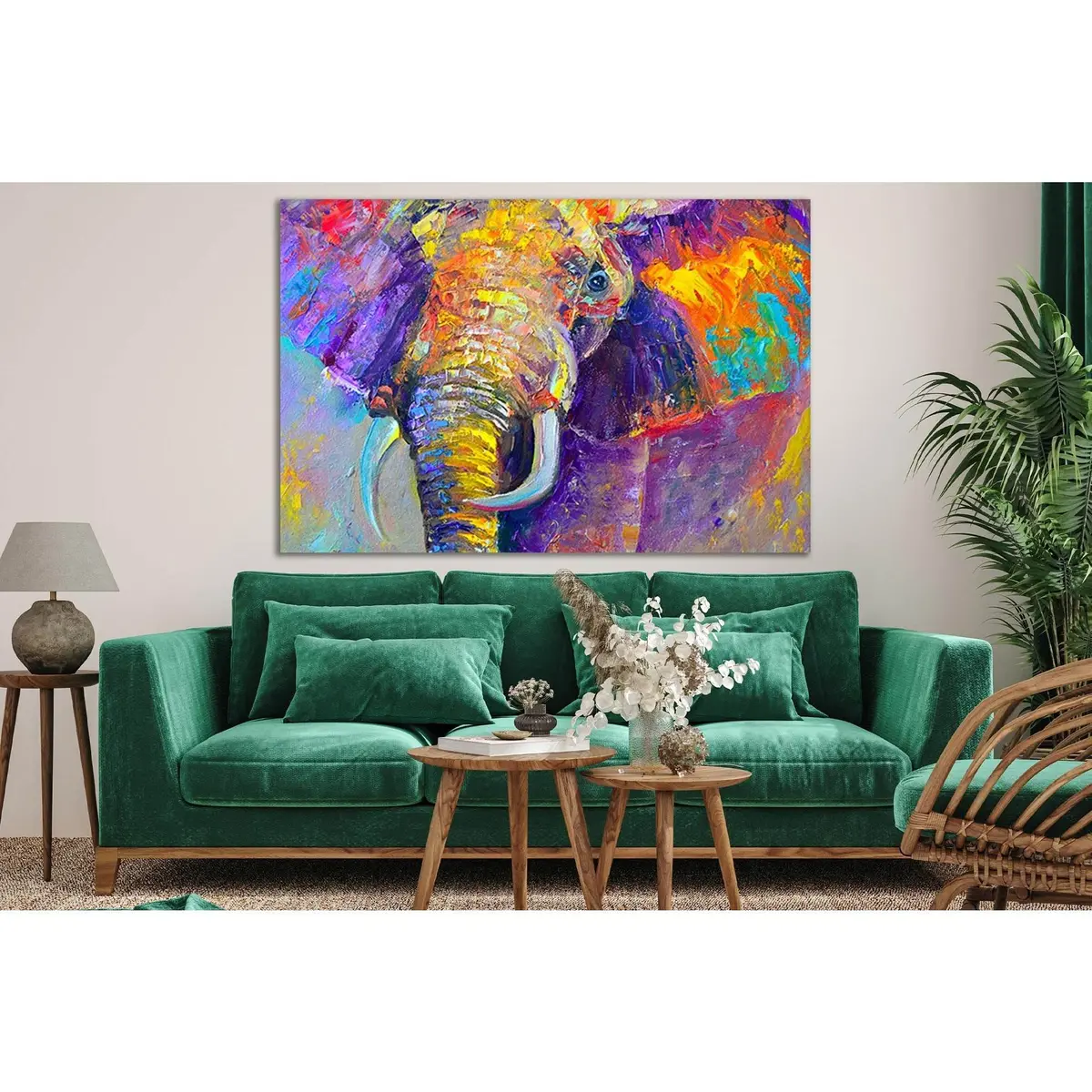 Beautiful Multicolored Elephant №Sl610 Ready To Hang Canvas Print 1