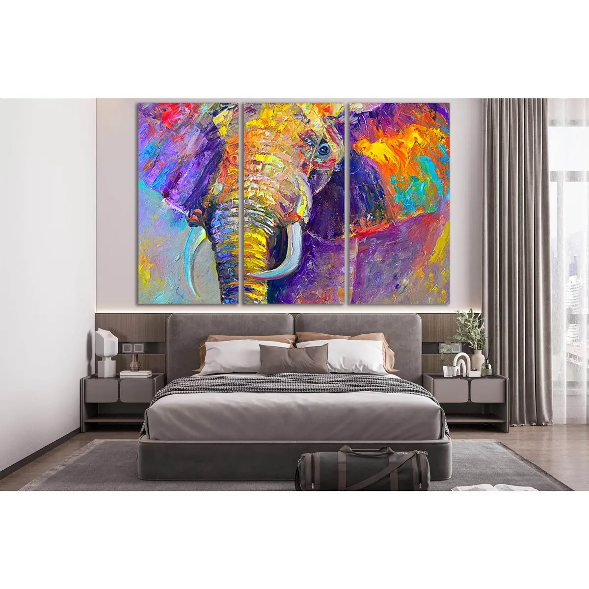 Beautiful Multicolored Elephant №Sl610 Ready To Hang Canvas Print 5