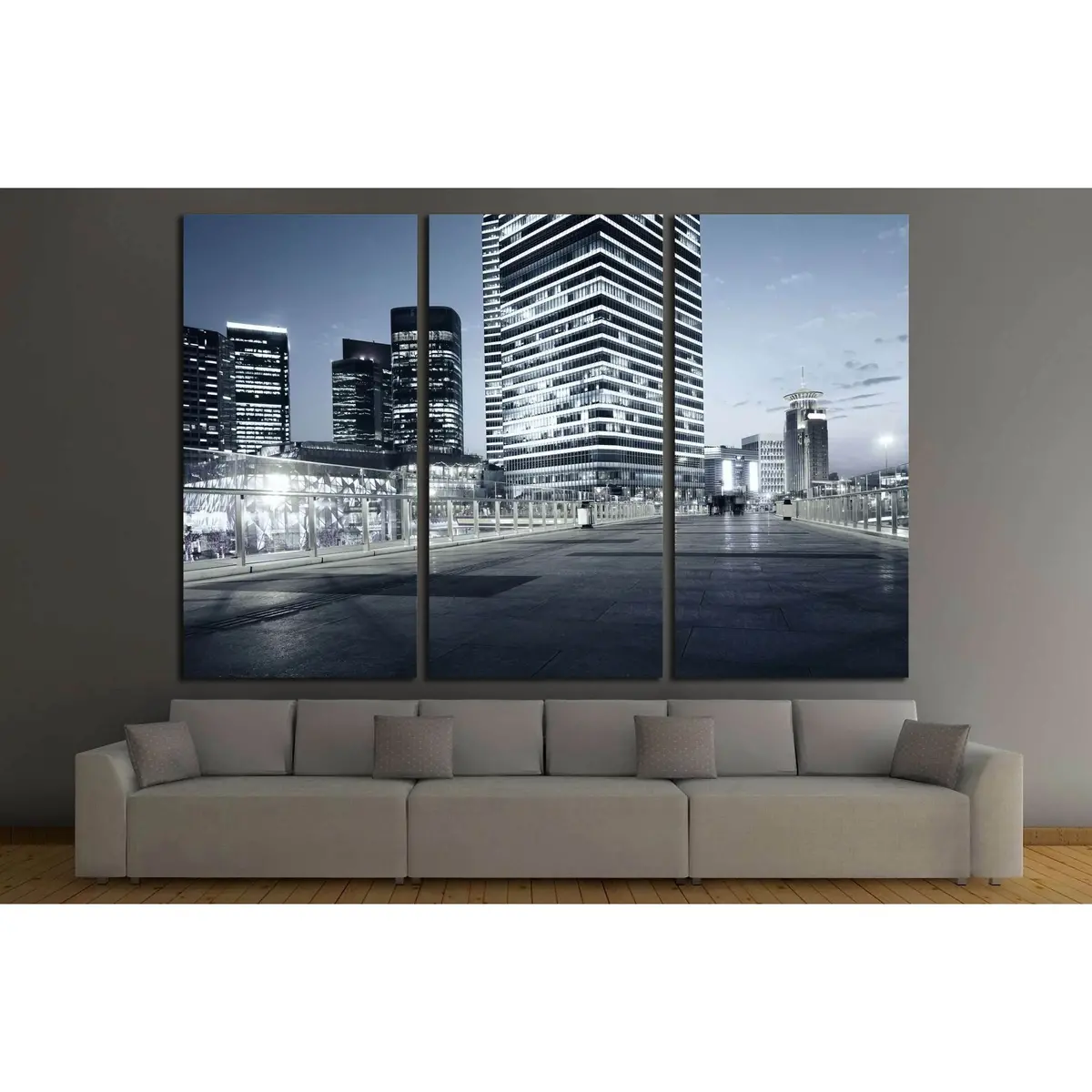 Beautiful Night View Of Modern Buildings In Shanghai №2144 Ready To Hang Canvas Print 5