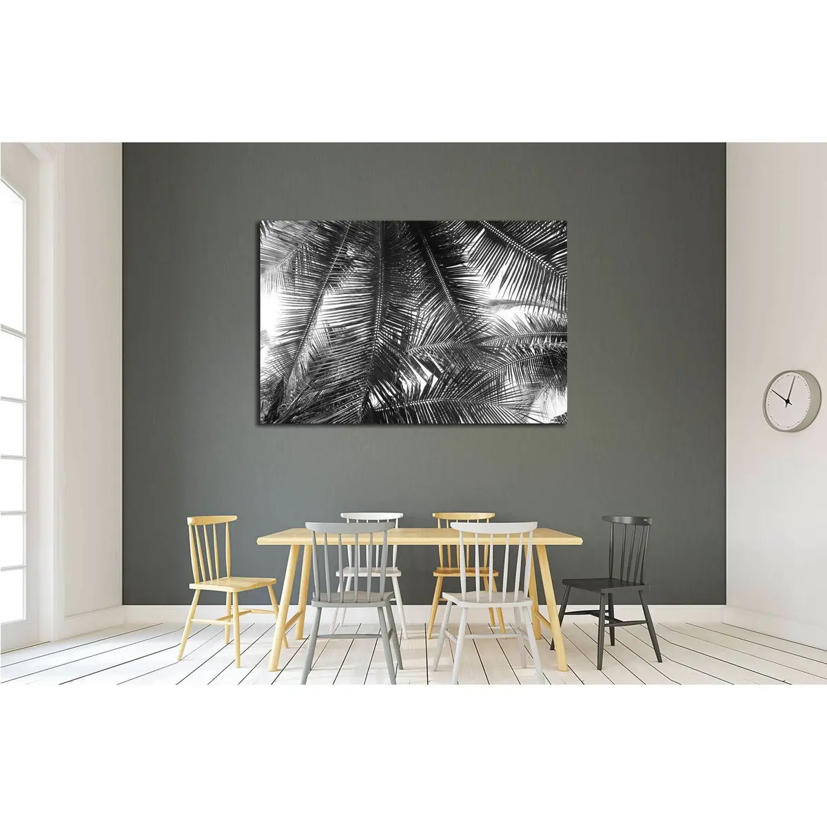 Beautiful Palms Leaf On White Background №2832 Ready To Hang Canvas Print 3