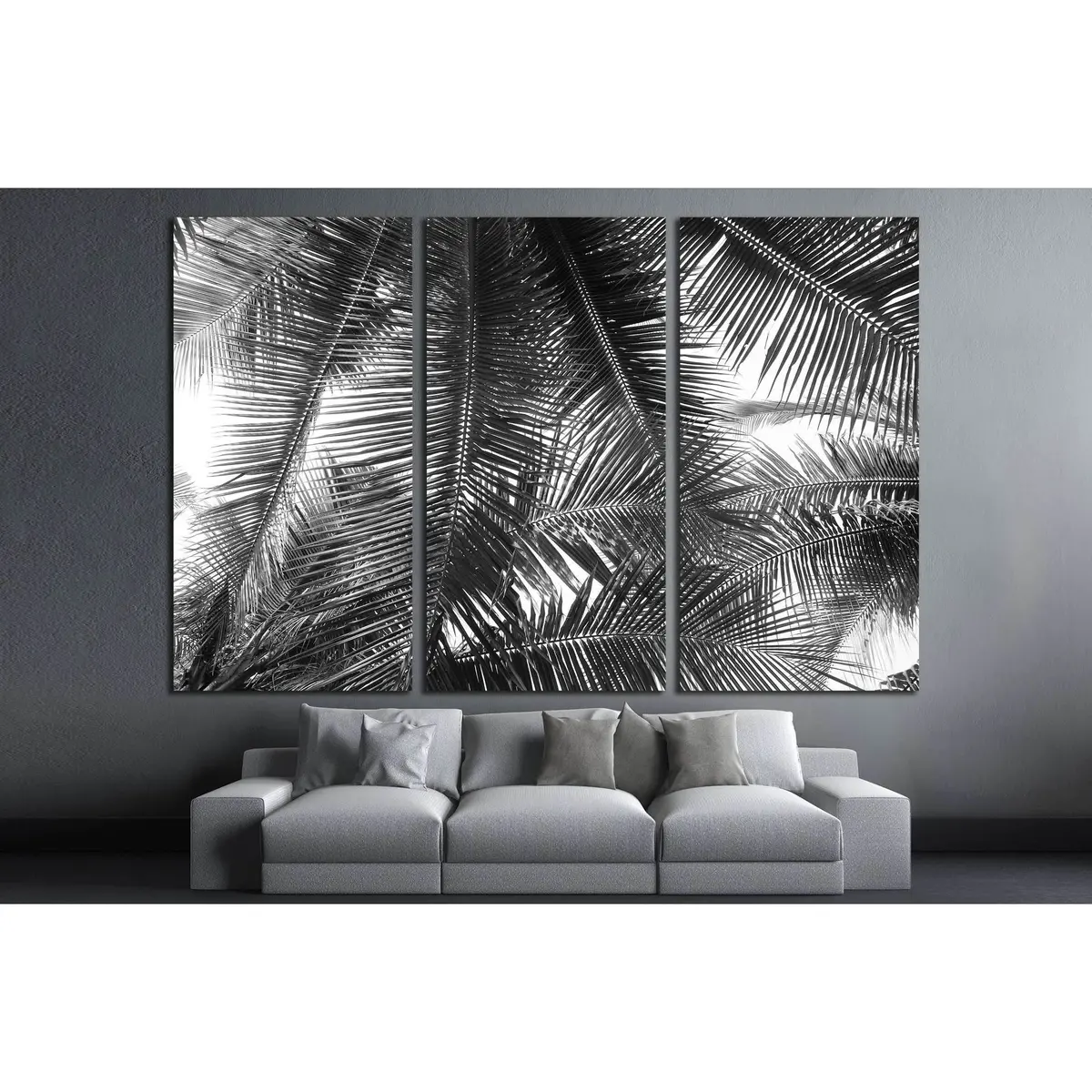 Beautiful Palms Leaf On White Background №2832 Ready To Hang Canvas Print 5