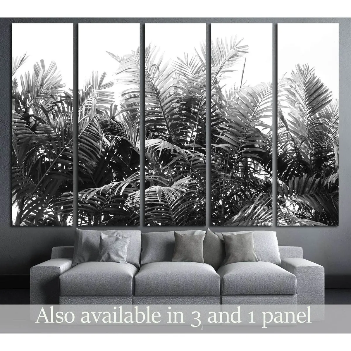 Elegant Palm Leaf Canvas Art Print – Ready-to-Hang Wall Decor on Crisp White Background