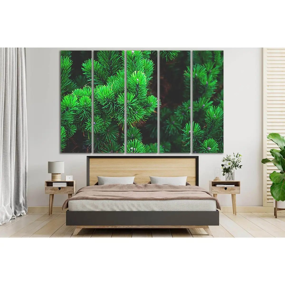 Elegant Pine Needles Canvas Art Print – SL512, Ready-to-Hang Premium Wall Decor