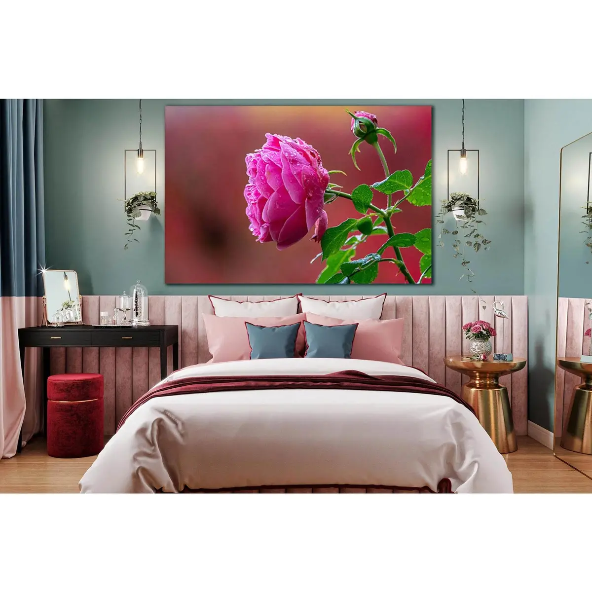 Beautiful Pink Rose Bud №Sl729 Ready To Hang Canvas Print 2