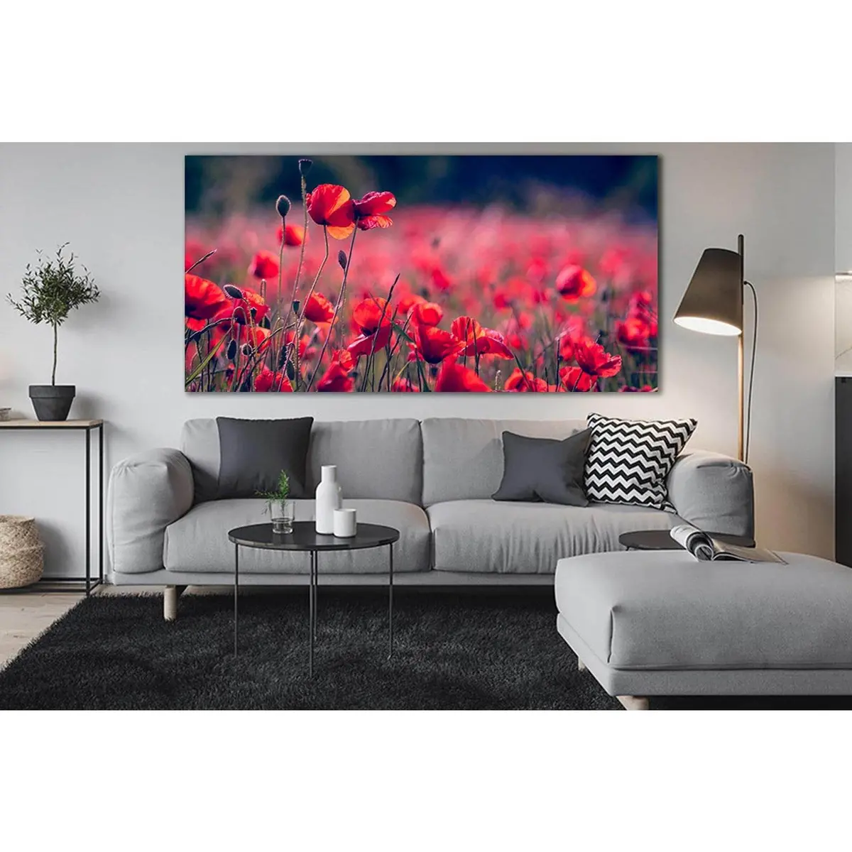 Beautiful Poppy Field №Sl684 Ready To Hang Canvas Print 1