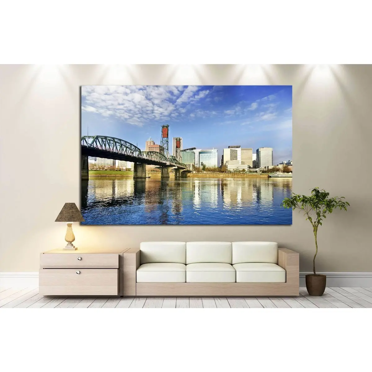 Beautiful Portland Skyline №782 Ready To Hang Canvas Print 2