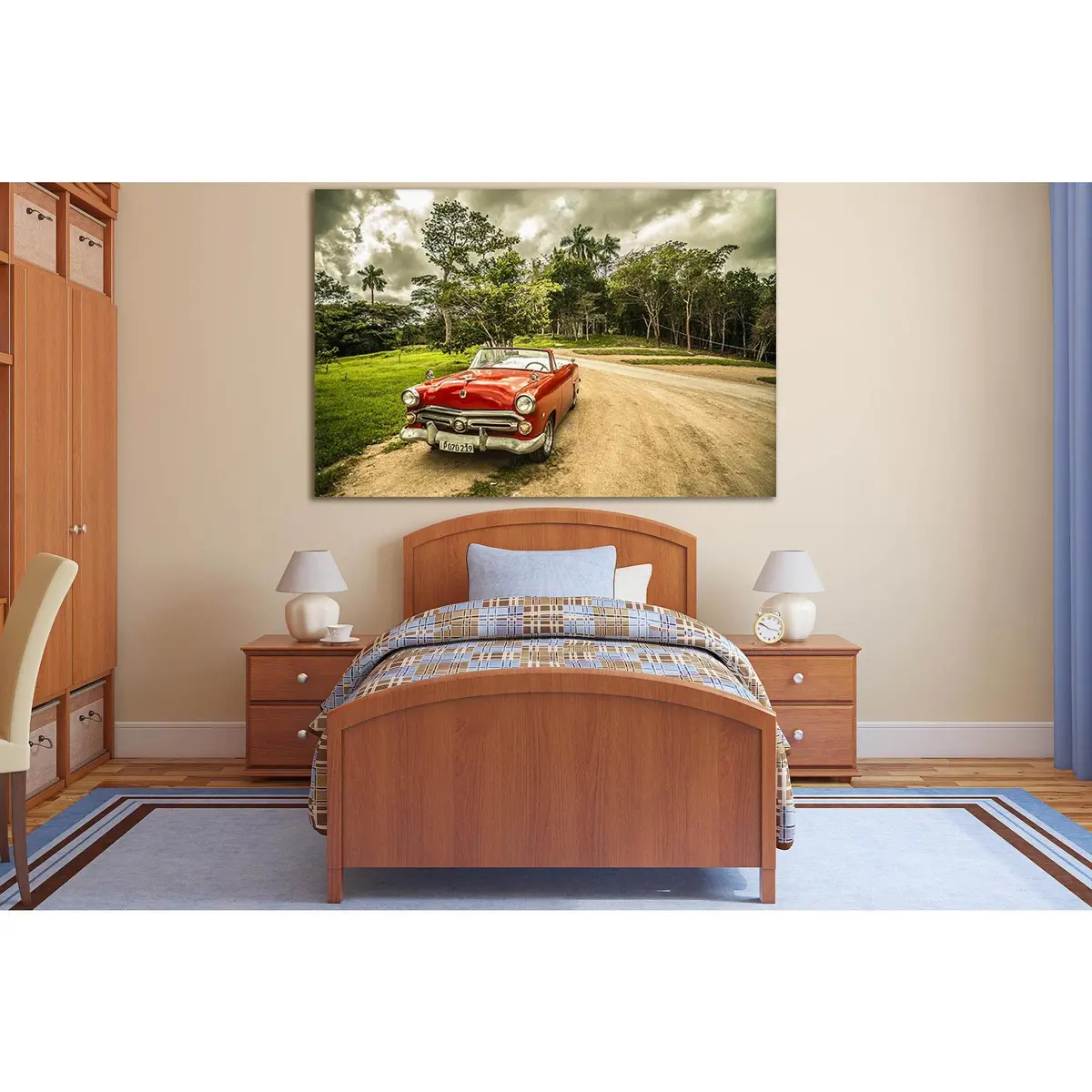 Beautiful Red Retro Car №Sl747 Ready To Hang Canvas Print 1
