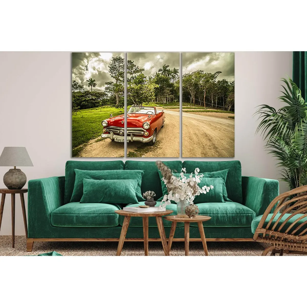 Beautiful Red Retro Car №Sl747 Ready To Hang Canvas Print 5