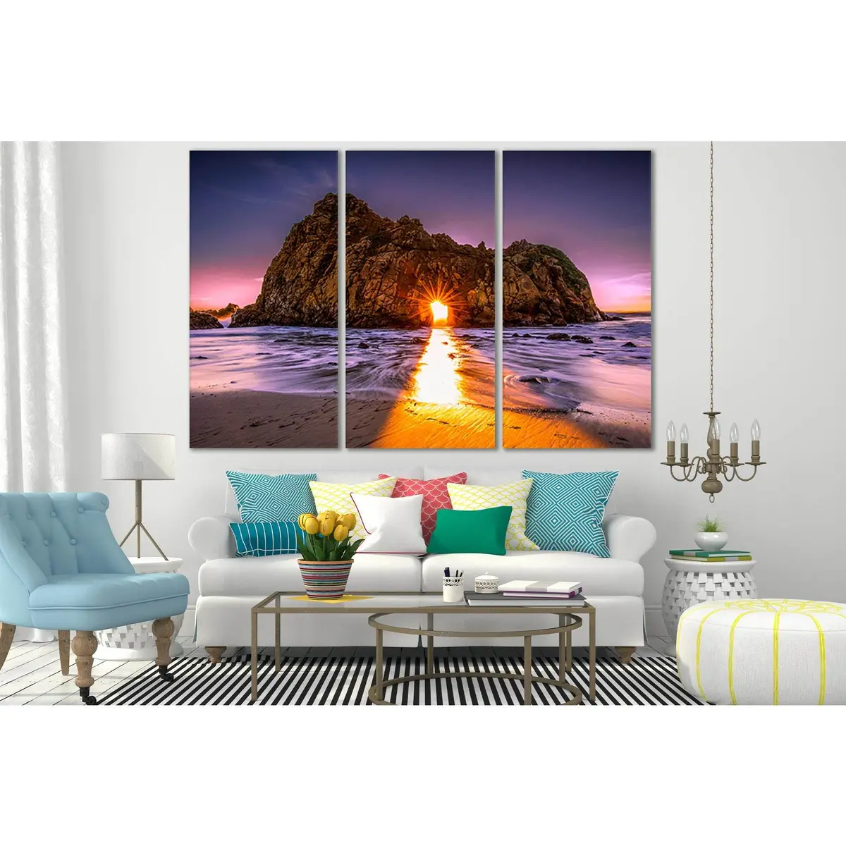 Beautiful Rock And Sun Rays №Sl289 Ready To Hang Canvas Print 5
