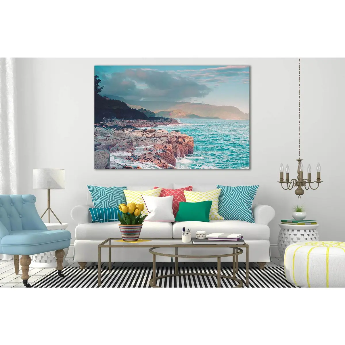 Beautiful Rocks On The Shore №Sl131 Ready To Hang Canvas Print 1