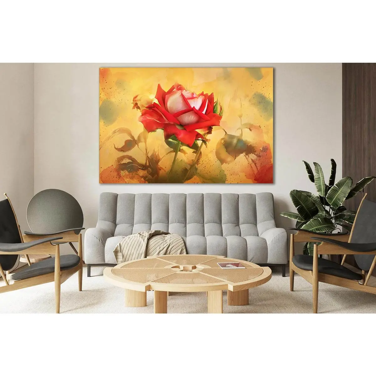 Beautiful Rose Oil Painting №Sl570 Ready To Hang Canvas Print 1