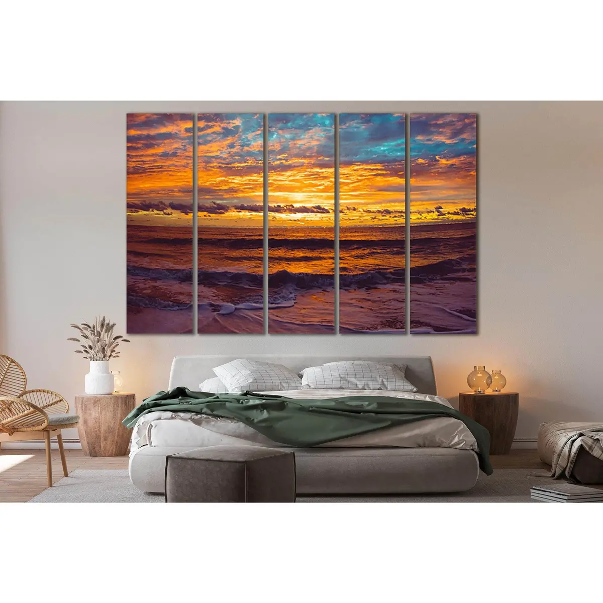 Stunning Ocean Sunset Canvas Art №SL100 – Premium Ready-to-Hang Wall Decor