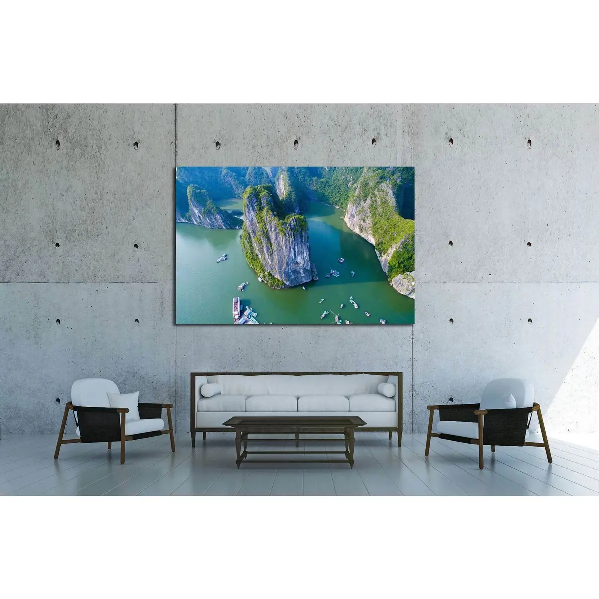 Beautiful Seascape With Sea And Mountain From, Halong Bay, Vietnam №1902 Ready To Hang Canvas Print 2