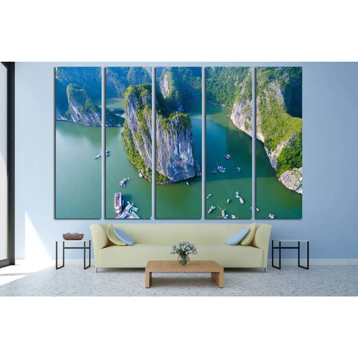 Stunning Halong Bay Seascape Canvas Art – Ocean & Mountain Landscape Print, Ready to Hang - Image 3