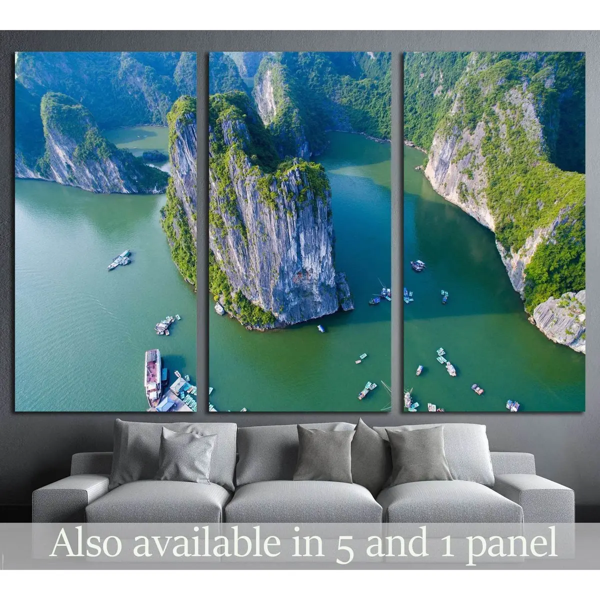Beautiful Seascape With Sea And Mountain From, Halong Bay, Vietnam №1902 Ready To Hang Canvas Print 5