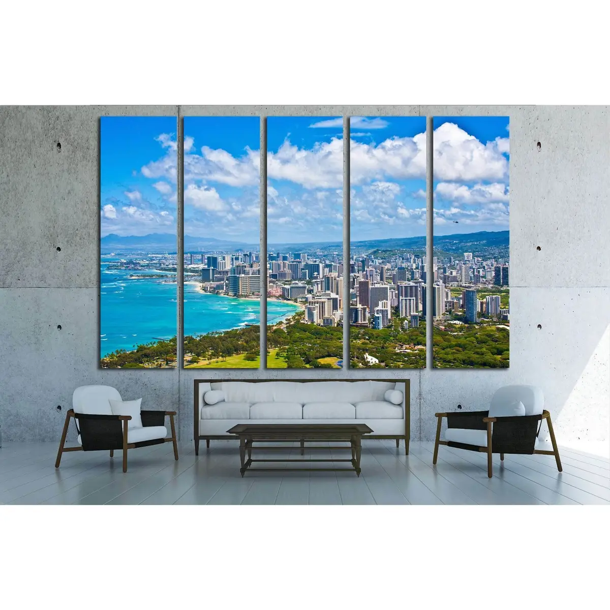 Stunning Oahu, Hawaii Skyline Canvas Art Print – Ready-to-Hang Wall Decor #2250 - Image 3