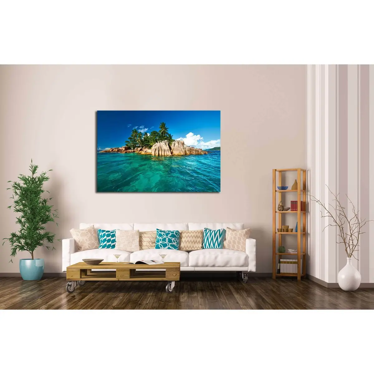 Beautiful St. Pierre Island At Seychelles №3129 Ready To Hang Canvas Print 3