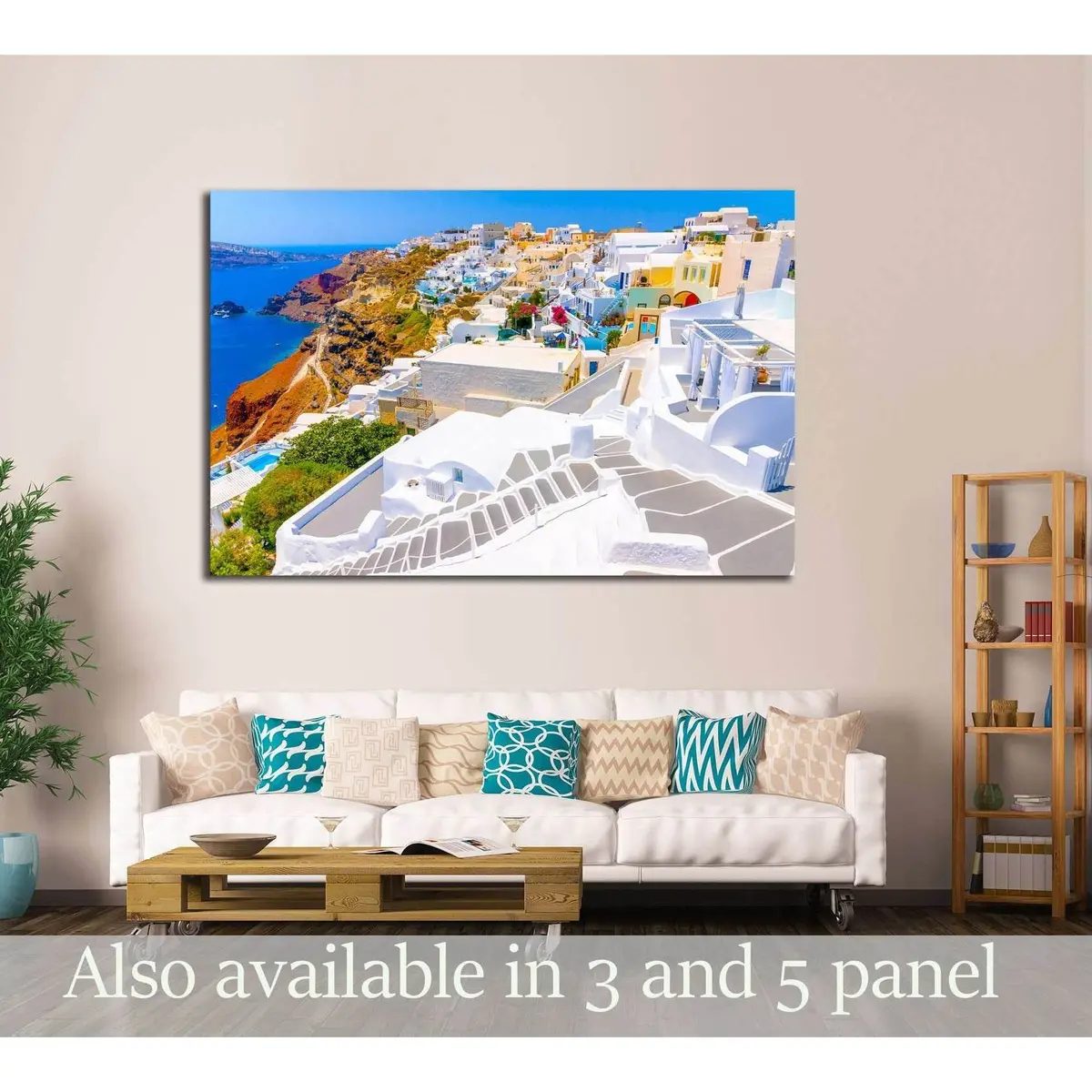 Beautiful Steps In Oia The Most Beautiful Village Of Santorini Island In Greece №2641 Ready To Hang Canvas Print 1