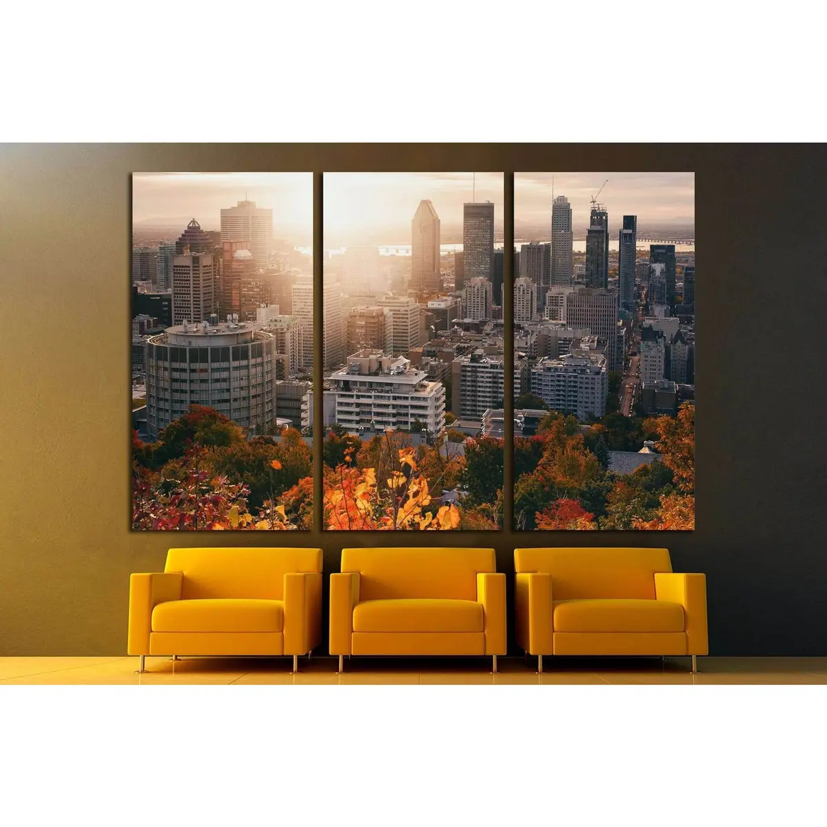Beautiful Sunrise On Montreal Downtown №2079 Ready To Hang Canvas Print 5