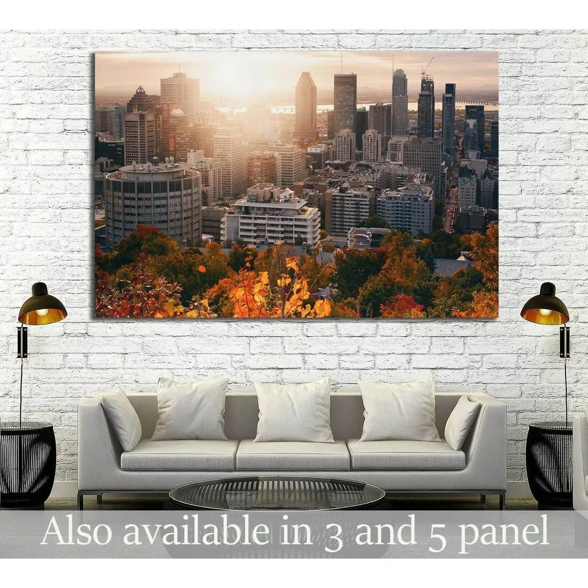 Beautiful Sunrise On Montreal Downtown №2079 Ready To Hang Canvas Print 1