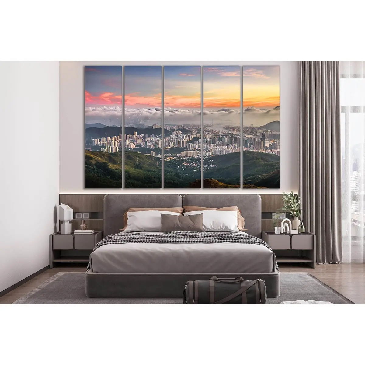 Sunset Cloudscape Over Urban Skyline — SL328 Ready-to-Hang Canvas Print - Image 3