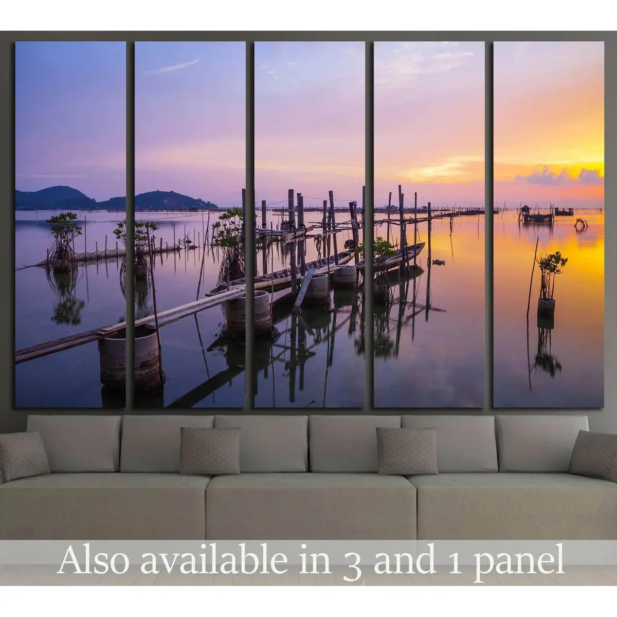 Stunning Sunset Over Koh Yo Island, Songkhla, Thailand – Ready-to-Hang Canvas Wall Art #1306