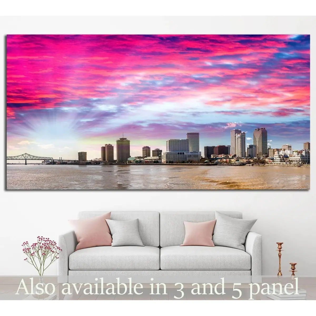 Beautiful Sunset Over New Orleans, Lousiana №1111 Ready To Hang Canvas Print 1